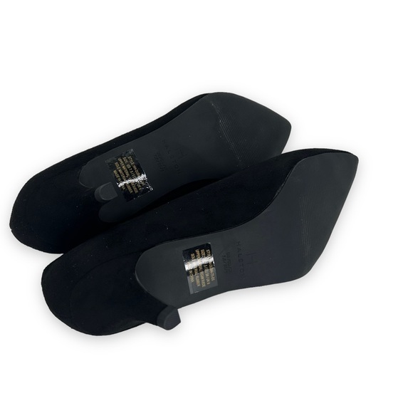 NWT H Halston Dubai Tassel Kitten Heel Pumps in vegan suede Black size 7.5 NEW - Picture 11 of 11